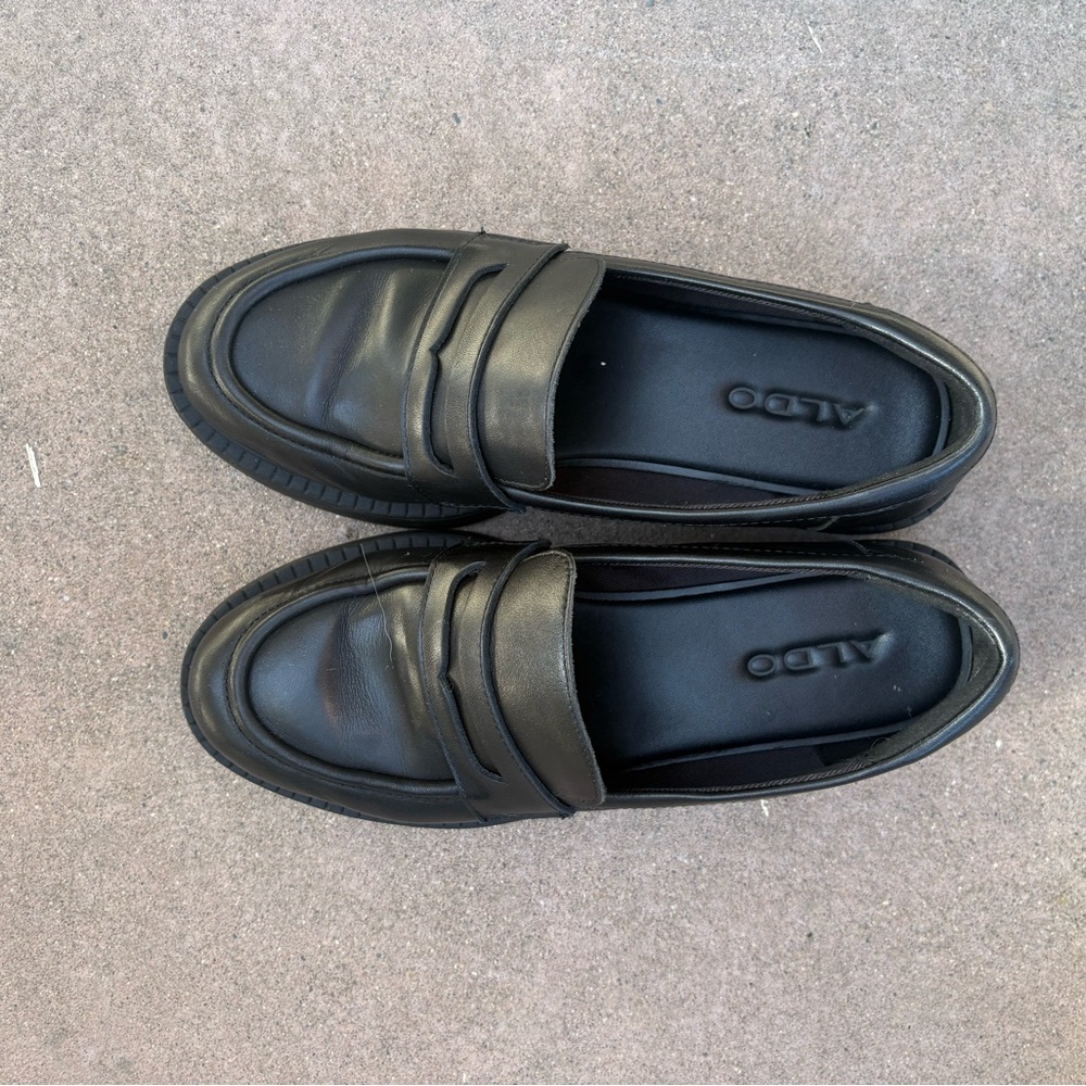 ALDO Black Leather Bigplan loafers